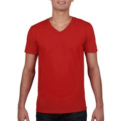 Férfi póló  Rövid ujjú Gildan Gildan Mens Softstyle V-Neck T-Shirt   Piros   urespolo.hu