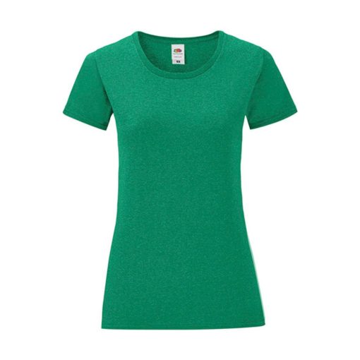 Női rövid ujjú póló Fruit of the Loom Ladies' Iconic 150 T -L, Retro Heather Green