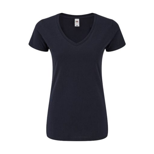 Női rövid ujjú póló Fruit of the Loom Ladies' Iconic 150 V Neck T -2XL, Mély sötétkék (navy)