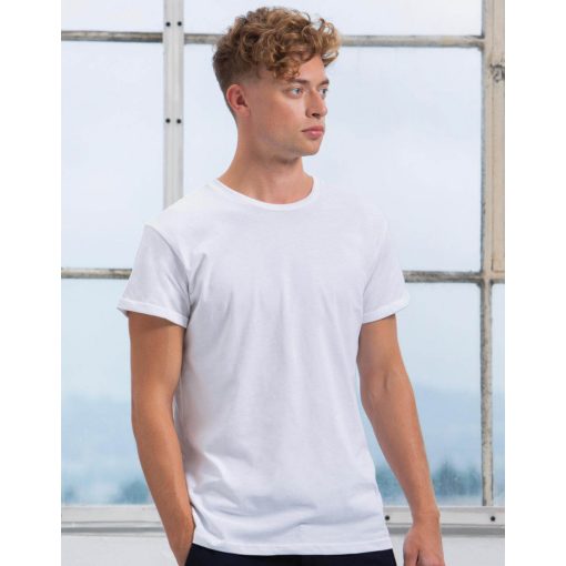 Férfi csapott ujjú organikus póló Mantis Men's Organic Roll Sleeve T S, Mustársárga