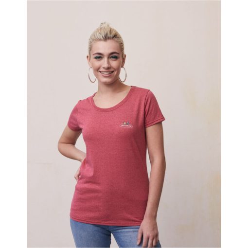 Női rövid ujjú póló Fruit of the Loom Ladies Vintage T Small Logo Print M, Fekete