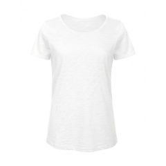 Női rövid ujjú organikus póló B and C Organic Inspire Slub /women T-shirt M, Chic Tiszta fehér