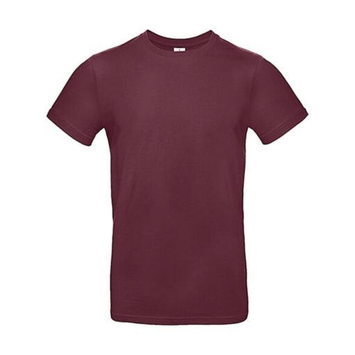 Férfi rövid ujjú póló B&C #E190 T-Shirt -M, Burgundi vörös