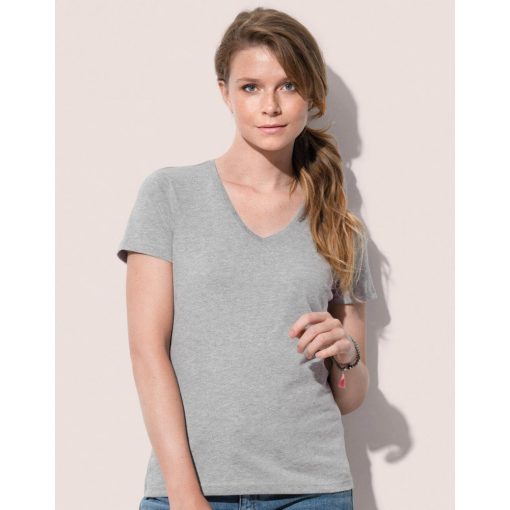 Női rövid ujjú póló Stedman Classic-T V-Neck Women 2XL, Opál fekete