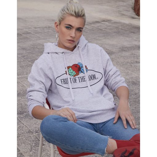 Női kapucnis hosszú ujjú pulóver Fruit of the Loom Ladies Vintage Hooded Sweat Large Logo Print