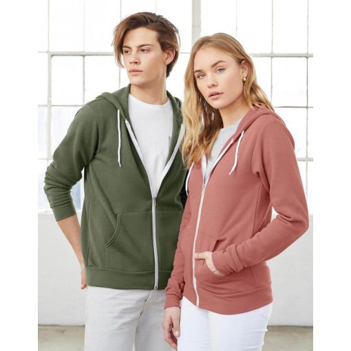 Uniszex kapucnis hosszú ujjú pulóver Bella Canvas Unisex Poly-Cotton Full Zip Hoodie XL, Heathe