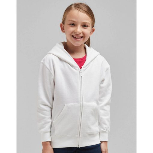 Gyerek kapucnis hosszú ujjú pulóver SG Kids' Zip Hood 128 (7-8/L), Fehér