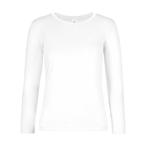 Női hosszú ujjú póló B&C #E190 LSL /women -2XL, Fehér