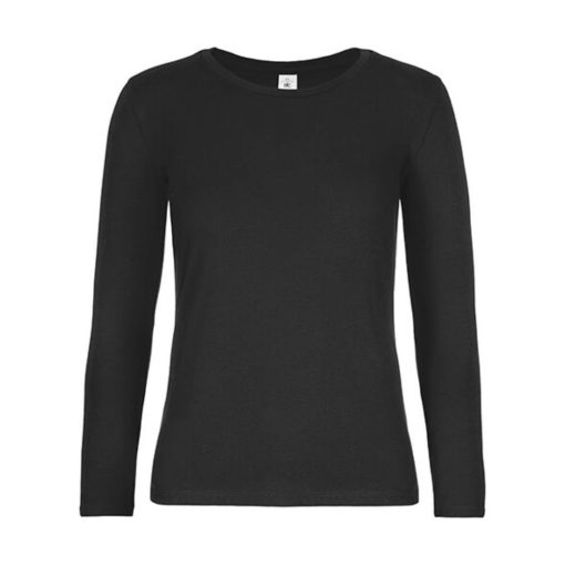 Női hosszú ujjú póló B&C #E190 LSL /women -2XL, Fekete