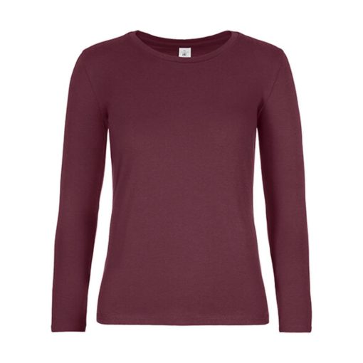 Női hosszú ujjú póló B&C #E190 LSL /women -2XL, Burgundi vörös