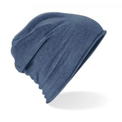   Uniszex téli sapka Beechfield B361 Jersey Beanie Egy méret, Farmer kék (Denim)