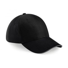 Uniszex sapka Beechfield Athleisure 6 Panel Cap Egy méret, Fekete/Grafitszürke Szürke