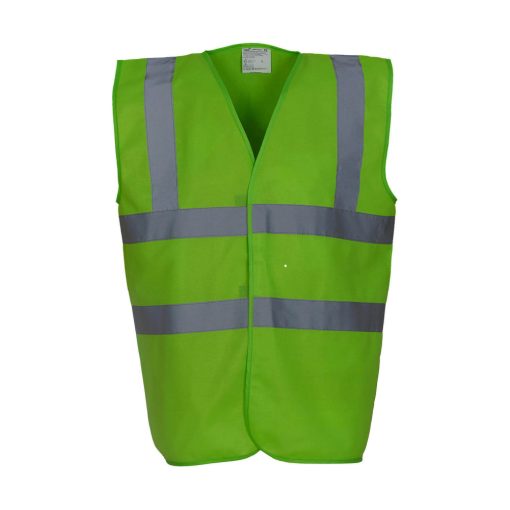 Uniszex ujjatlan Biztonsági mellény Yoko Fluo 2 Band-Brace Waistcoat L, Lime zöld