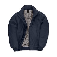 Férfi Kabát Kapucnis Hosszú ujjú B&C Crew Bomber/men Jacket Sötétkék/Meleg Szürke