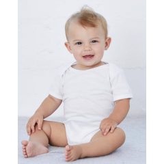 Bébi rövid ujjú kezeslábas Bella Canvas Baby Jersey Short Sleeve One Piece 3-6, Fehér