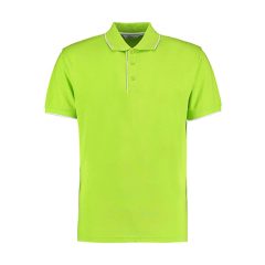 Férfi rövid ujjú galléros póló Kustom Kit Classic Fit Essential Polo S, Lime zöld zöld/Fehér