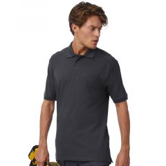 Férfi rövid ujjú galléros póló munkaruha B and C Skill Pro Workwear Pocket Polo S, Fekete