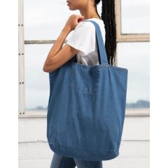 Uniszex válltáska Mantis Denim Shopper Egy méret, Farmer kék (Denim)