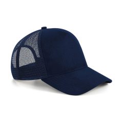 Uniszex sapka Beechfield Suede Snapback Trucker - One Size, Sötétkék (navy)