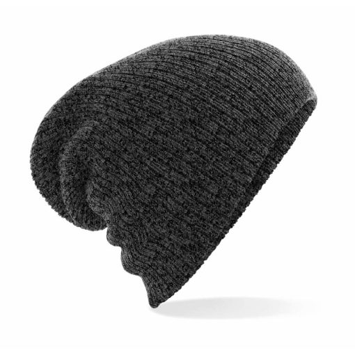 Uniszex téli kötött sapka Beechfield Heavy Gauge Slouch Beanie B449 Antik szürke