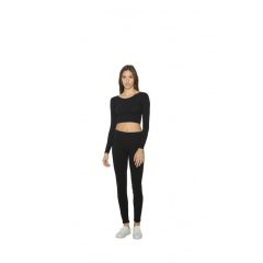 Női póló American Apparel AA8379 pamut Spandex Jersey Hosszú Ujjú Rövid Fazonú Top -L,