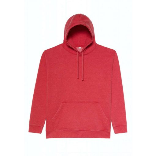 Uniszex kapucnis pulóver Just Hoods AWJH090 Washed Hoodie -L, Washed Fire Red