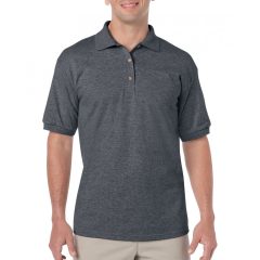 Uniszex galléros póló Gildan GI8800 Dryblend Adult Jersey polo -XL, Dark Heather