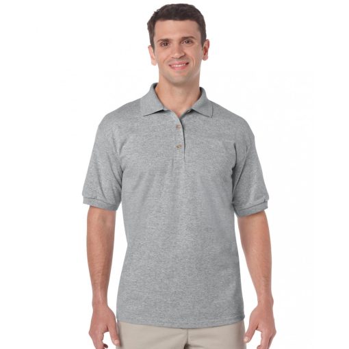 Uniszex galléros póló Gildan GI8800 Dryblend Adult Jersey polo -S, Sport Grey