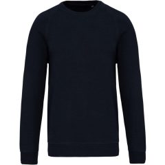   Uniszex pulóver Kariban KA495 Organic piqué Sweatshirt -3XL, Navy