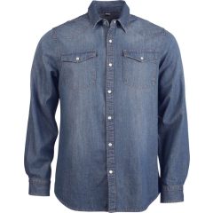 Férfi ing Kariban KA519 Men S Long-Sleeved Denim Shirt -2XL, Blue Jean