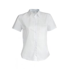 Női blúz Kariban KA532 Ladies Short-Sleeved Cotton/Elastane Shirt -L, White