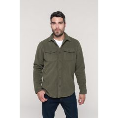   Férfi pulóver Kariban KA582 Sherpa-Lined Fleece Overshirt -2XL, Dark Khaki/Storm Grey