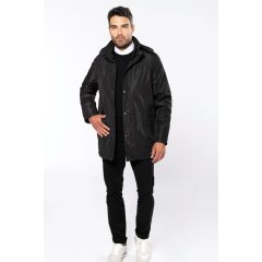   Uniszex kabát Kariban KA656 parka With Removable Hood -2XL, Black