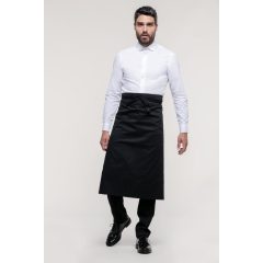   Uniszex, női, férfi kötény, szakács, pincér Kariban KA8004 polycotton Extra-Long Apron -Egy méret, Black