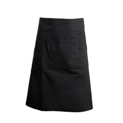   Uniszex, női, férfi kötény, szakács, pincér Kariban KA887 Cotton Long Apron -Egy méret, Black