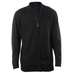 Férfi Kariban KA961 Men S Full Zip Cardigan -4XL, Black