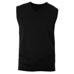 Férfi pulóver Kariban KA969 Men S Sleeveless v-neck Jumper -3XL, Black