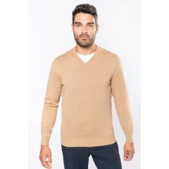   Férfi pulóver Kariban KA982 premium v-neck Jumper -XL, Light Grey Heather