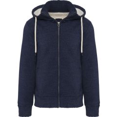 Férfi pulóver Kariban KV2312 vintage Sherpa-Lined Fleece Jacket -XS, Night Blue Heathe