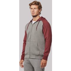 Uniszex kapucnis pulóver Proact PA380 Two-Tone Zipped Hooded Fleece Jacket -XS, Grey H