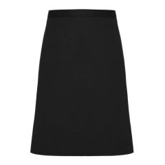   Uniszex, női, férfi kötény, szakács, pincér Premier PR114 Fairtrade Mid Length Apron -Egy méret, Black