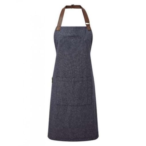 Uniszex, női, férfi kötény, szakács, pincér Premier PR144 ‘Annex’ Oxford Bib Apron -Egy méret, Navy