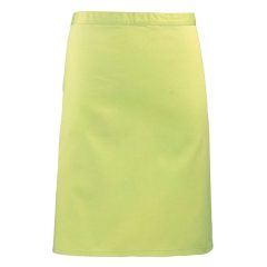   Uniszex, női, férfi kötény, szakács, pincér Premier PR151 Colours Collection’ Mid Length Apron -Egy méret, Lime