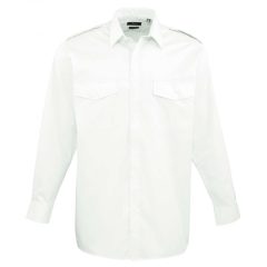   Férfi ing Premier PR210 Men’S Long Sleeve pilot Shirt -M/L, White