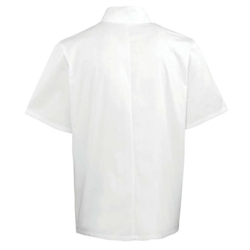 Uniszex kabát Premier PR664 Chef S Short Sleeve Stud Jacket -2XL, White