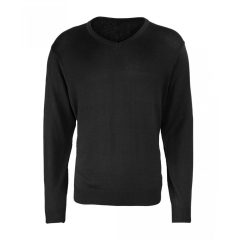 Férfi Premier PR694 Men S Knitted v-neck Sweater -XXS, Black