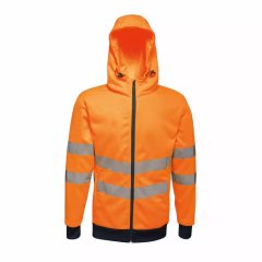 Férfi kapucnis pulóver Regatta RETRA471 Hi vis pro Full Zip Stretch Hoodie Jacket -S, 