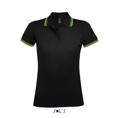 Női galléros póló SOL S SO00578 Sol S pasadena Women - polo Shirt -L, Black/Lime