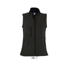 Női kabát SOL S SO46801 Sol S Rallye Women - Sleeveless Softshell Jacket -L, Black