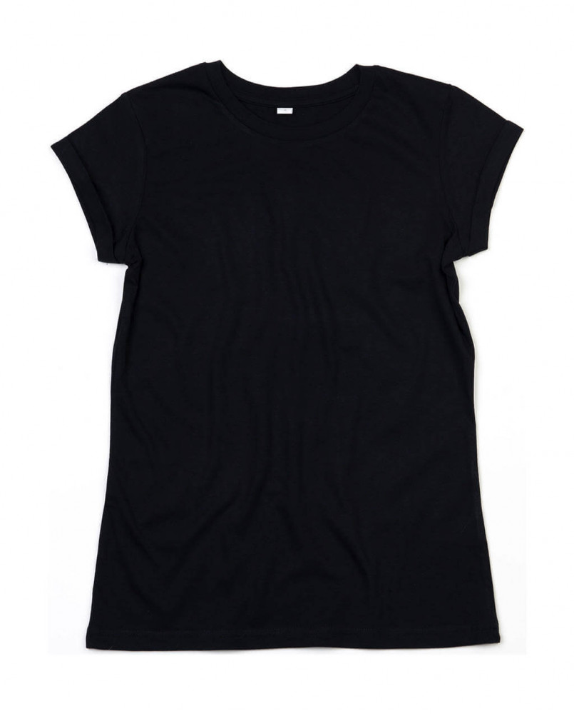 Női csapott ujjú organikus póló Mantis Women&#039;s Organic Roll Sleeve T L, Fekete
